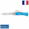 Нож Opinel Tradition Color №07 клинок 8см, нерж.сталь, граб, голубой, темляк